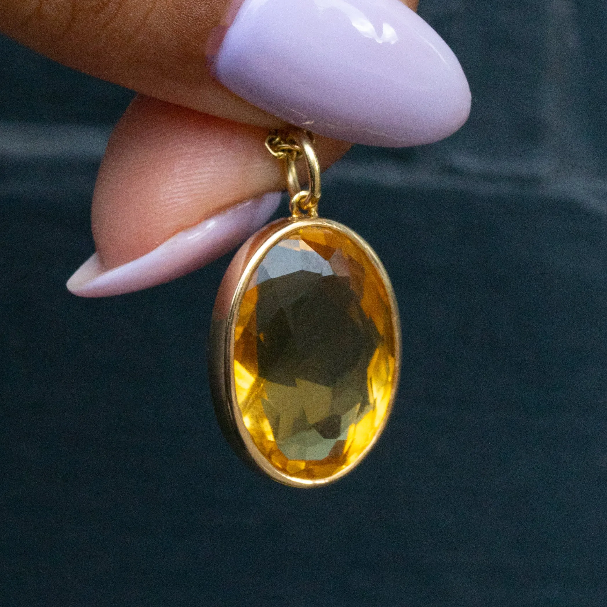 Antique 18ct Gold Citrine Pendant, 11.00ct