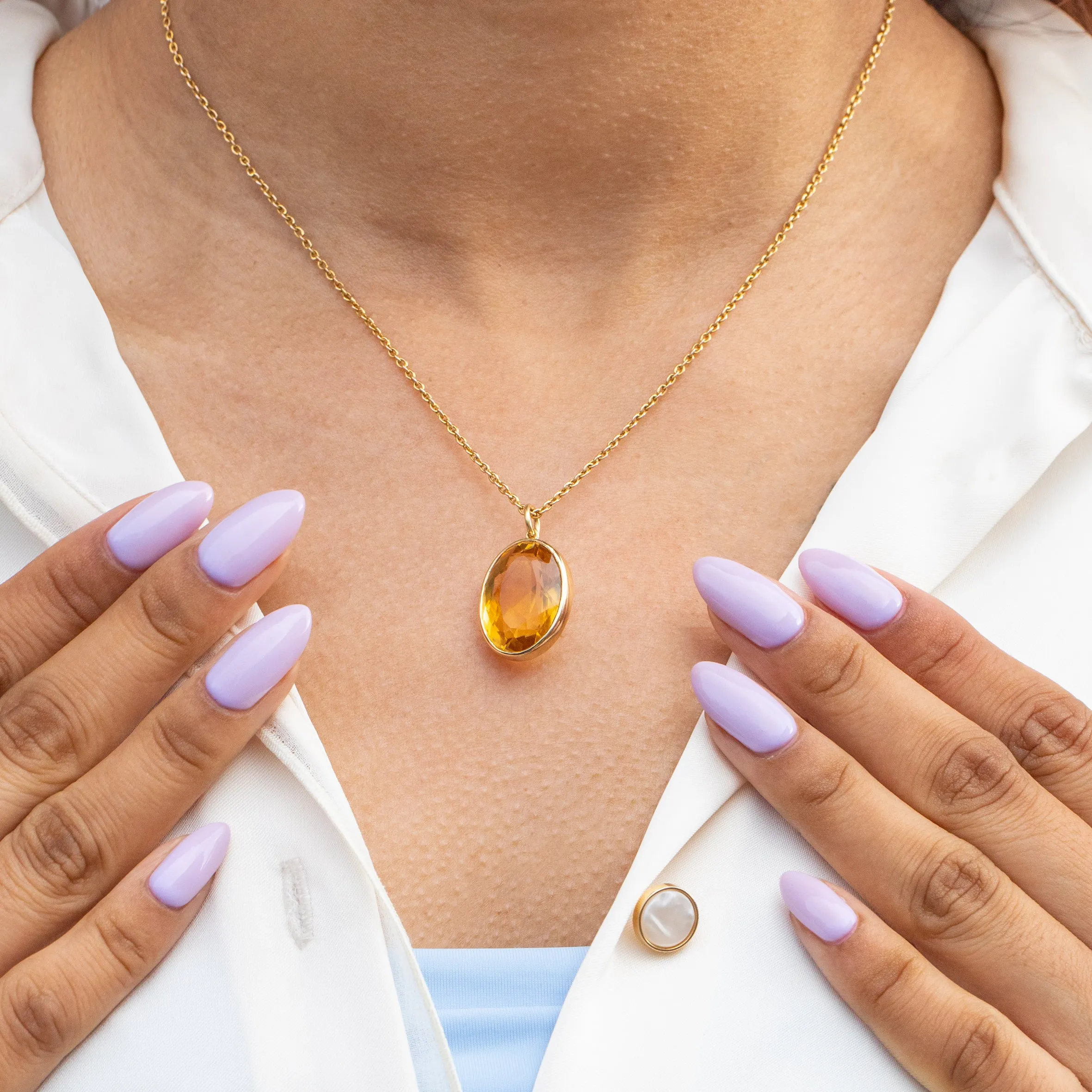 Antique 18ct Gold Citrine Pendant, 11.00ct