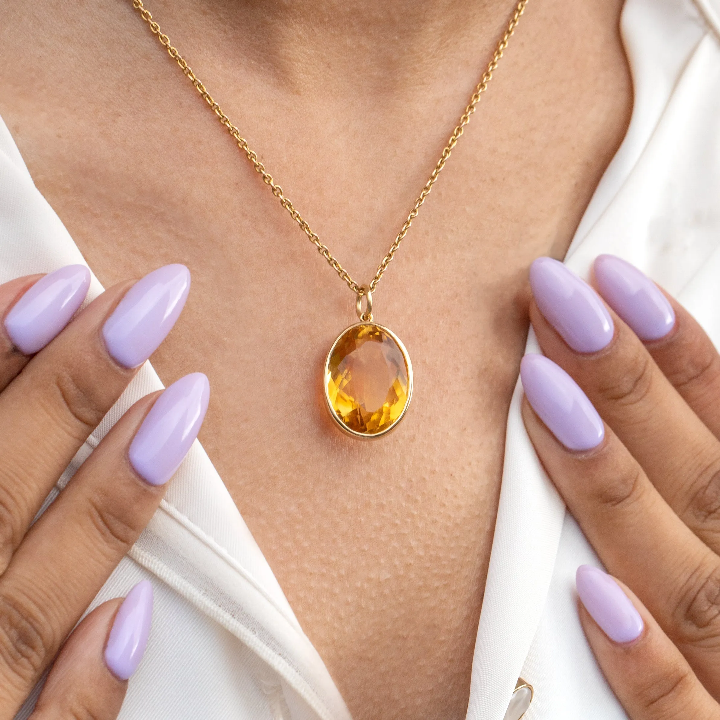 Antique 18ct Gold Citrine Pendant, 11.00ct