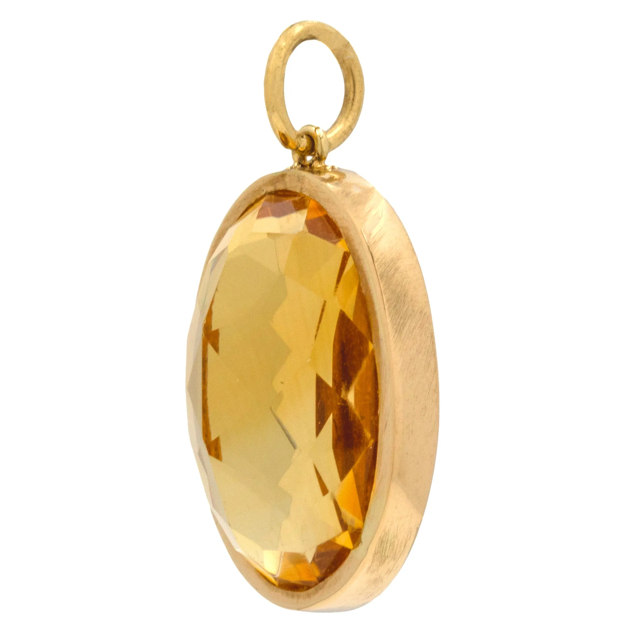 Antique 18ct Gold Citrine Pendant, 11.00ct