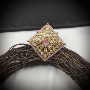 Antique Finish Cocktail Adjustable Pink Ring 13264-0159