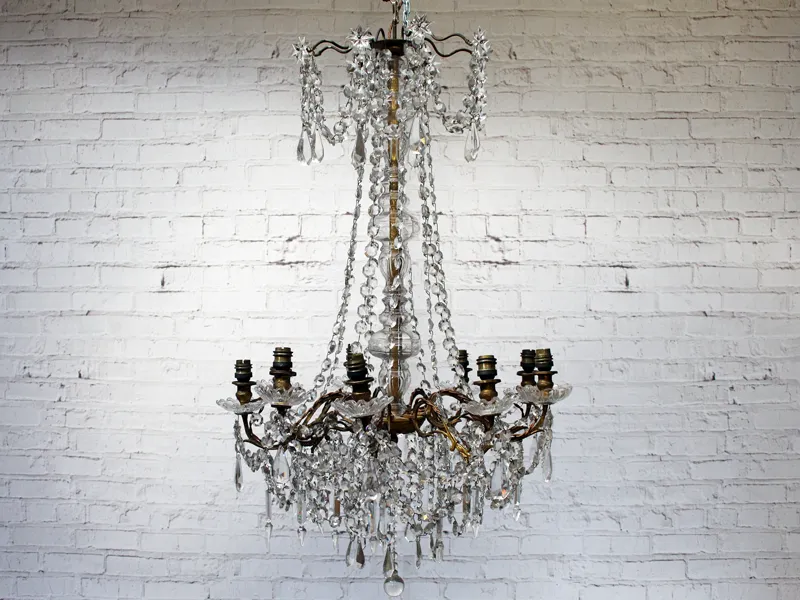 Antique French Late 19th Century Crystal Chandelier