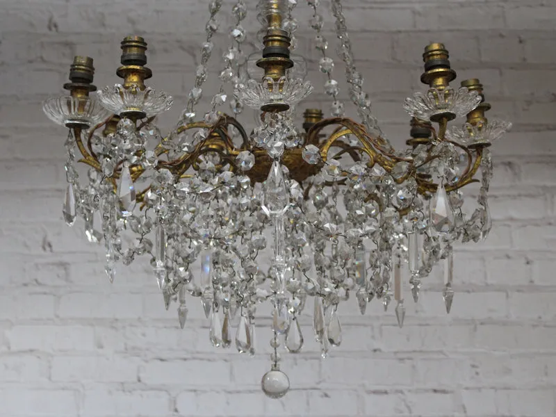 Antique French Late 19th Century Crystal Chandelier