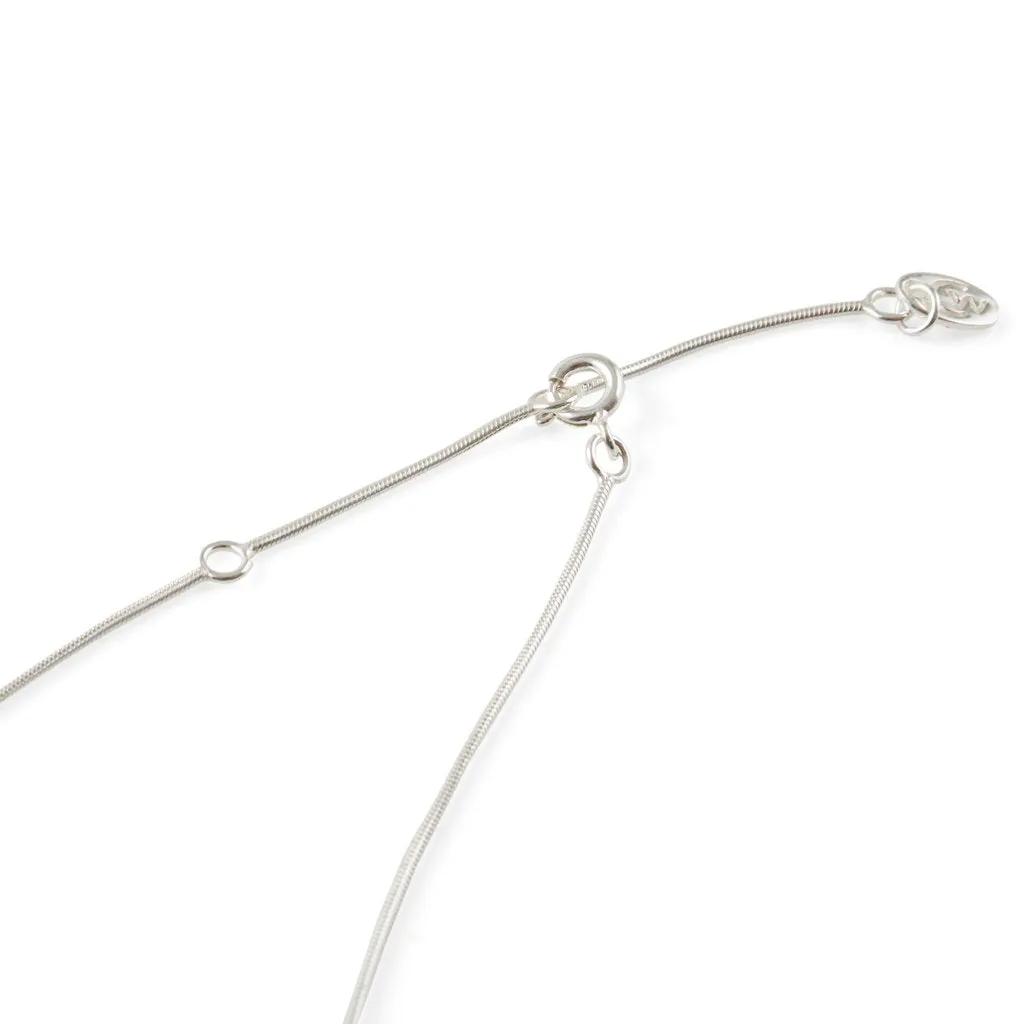 April Birthstone Charm Necklace - White Topaz