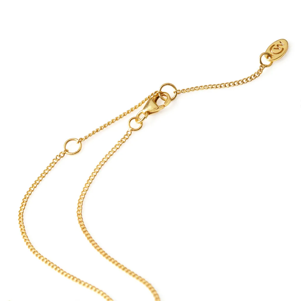 April Birthstone Charm Necklace - White Topaz
