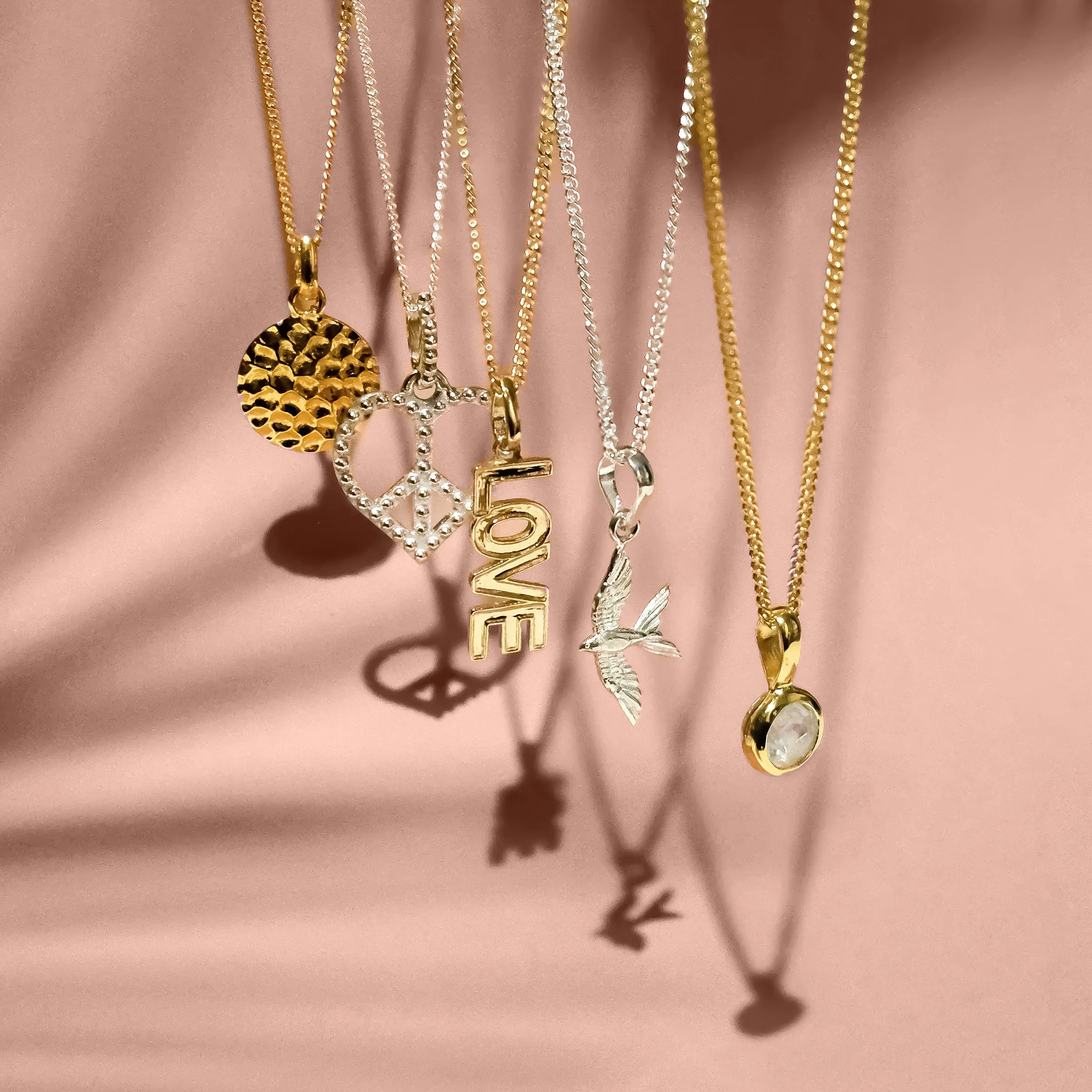 April Birthstone Charm Necklace - White Topaz