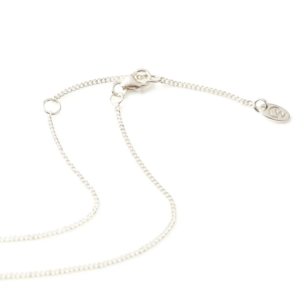 April Birthstone Charm Necklace - White Topaz