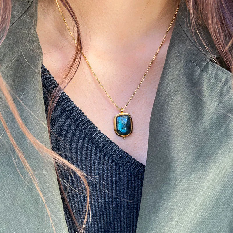 Arya Necklace, Labradorite, Silver