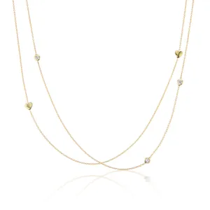 Barmakian Diamonds-By-The-Yard Heart Necklace