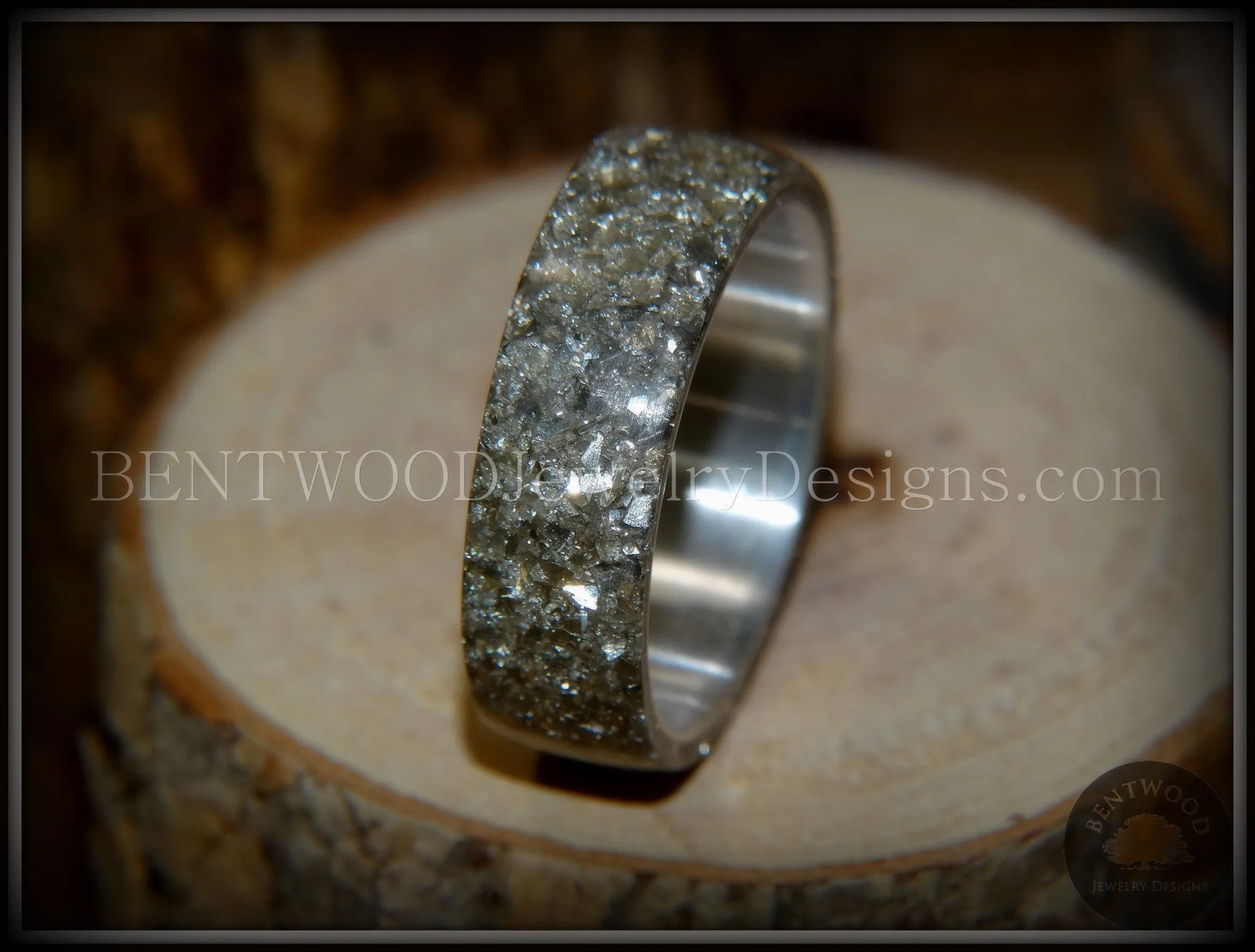 Bentwood Ring - Glass on Fine Silver Core Ring