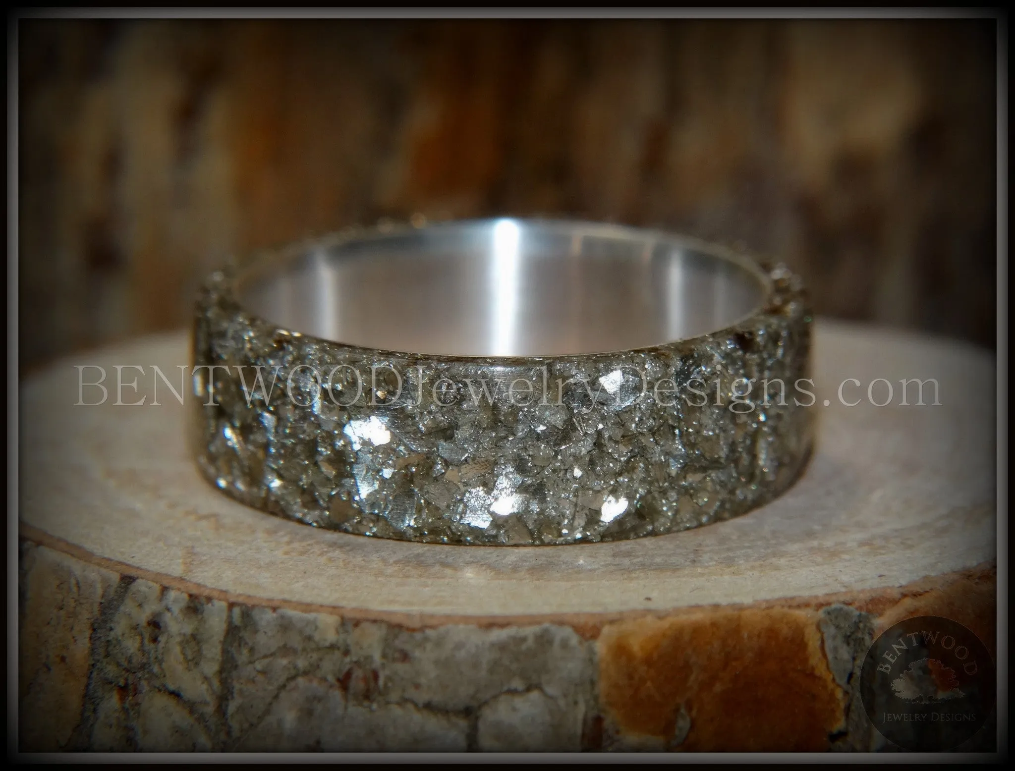 Bentwood Ring - Glass on Fine Silver Core Ring