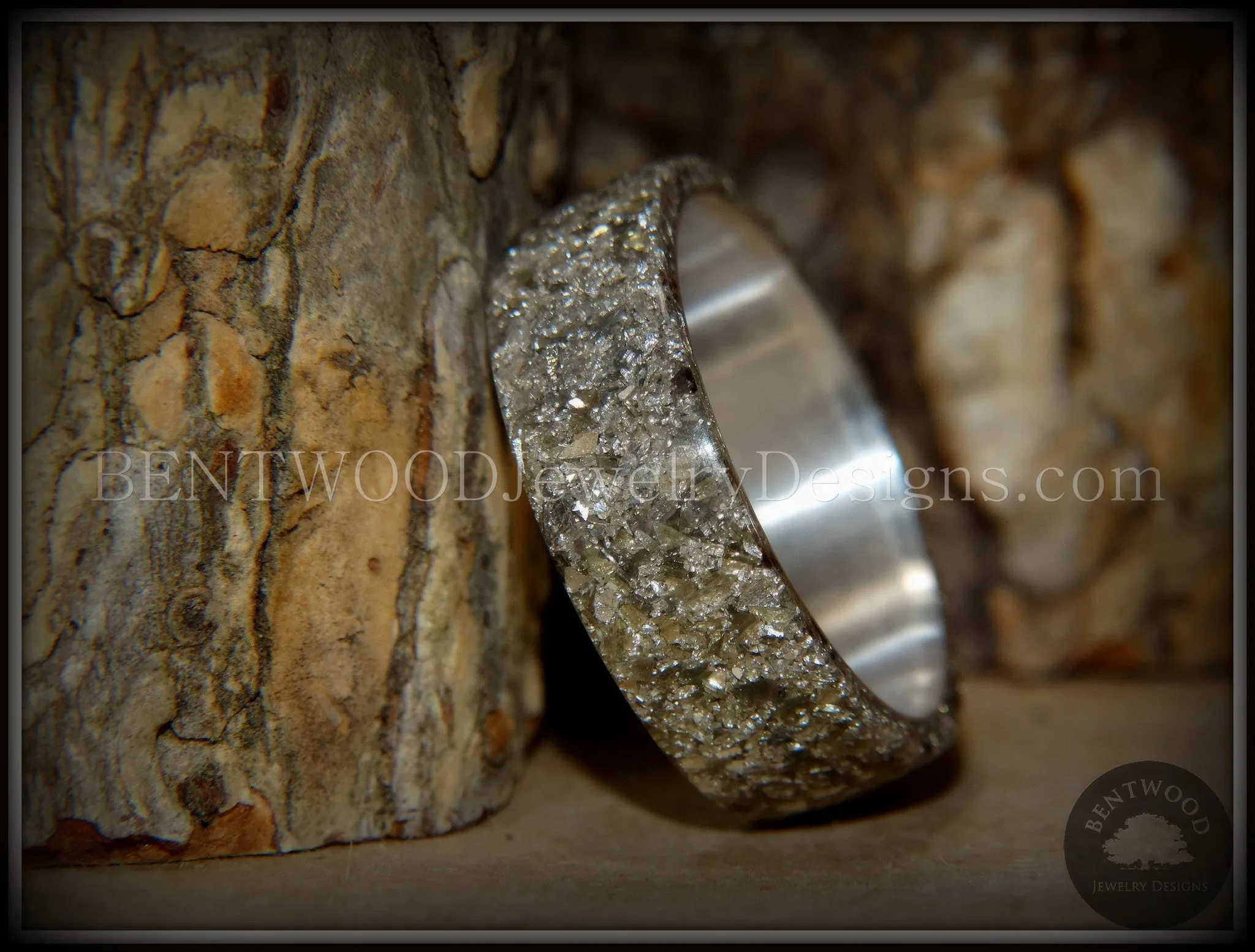 Bentwood Ring - Glass on Fine Silver Core Ring