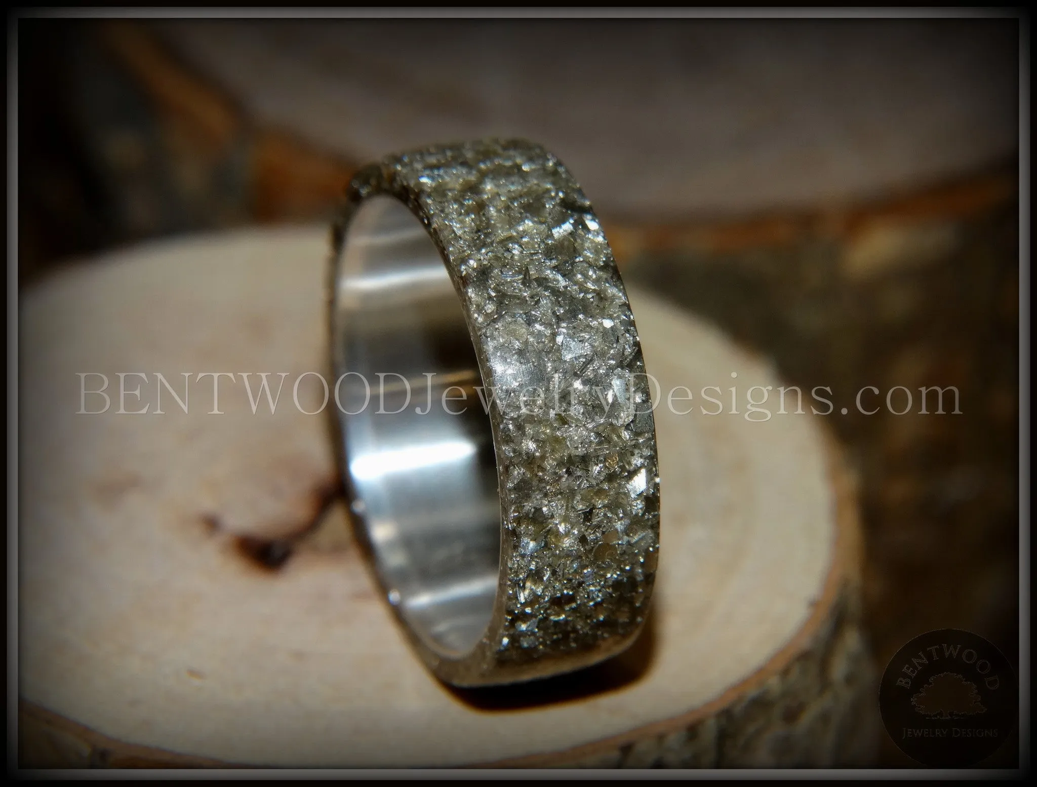 Bentwood Ring - Glass on Fine Silver Core Ring