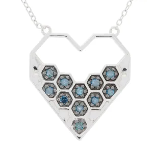 Blue Diamond Sterling Silver Necklace with Accent