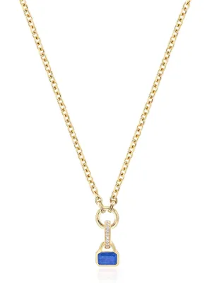 Blue Lapis charm on carrier chain