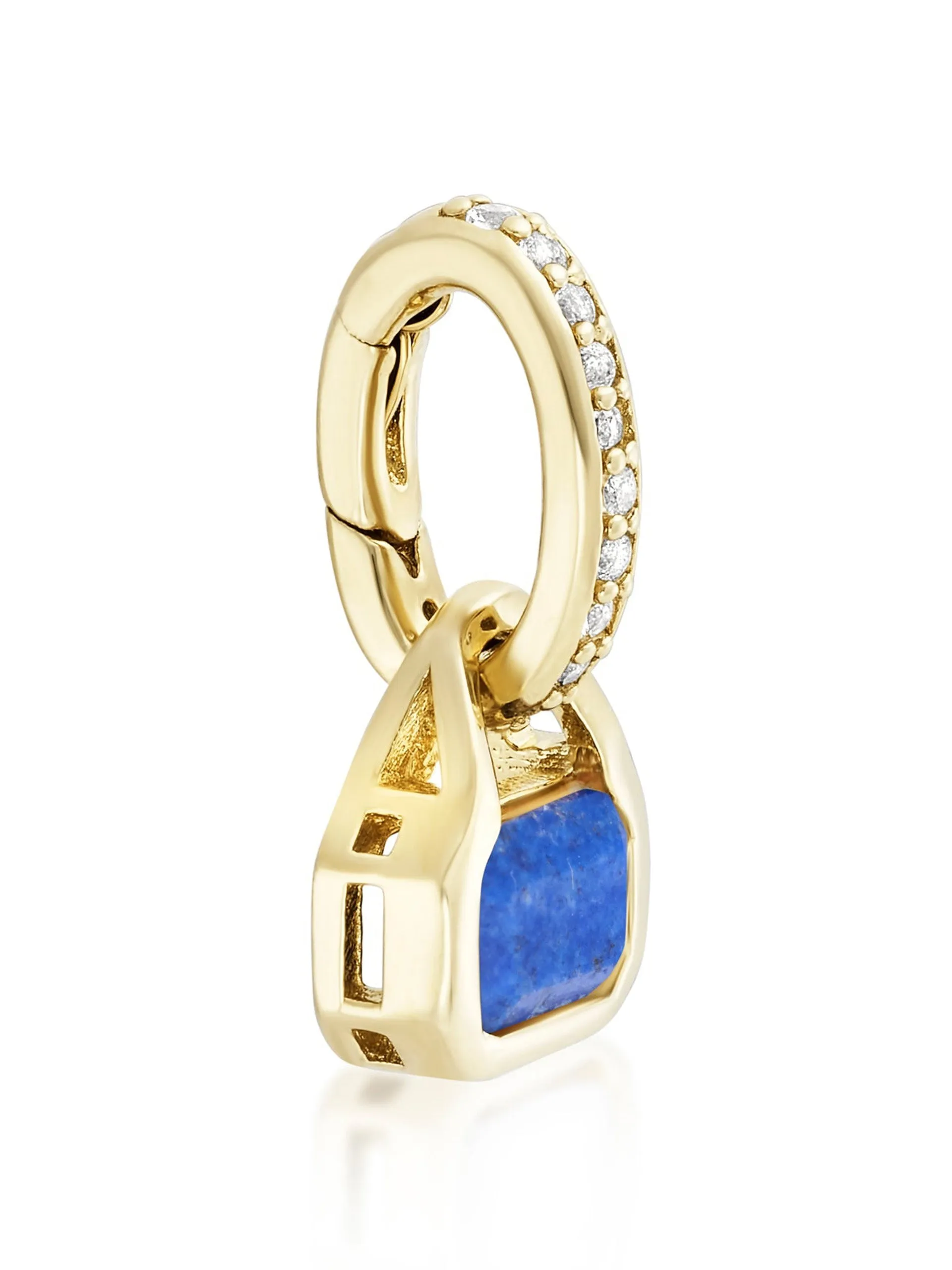 Blue Lapis charm on carrier chain