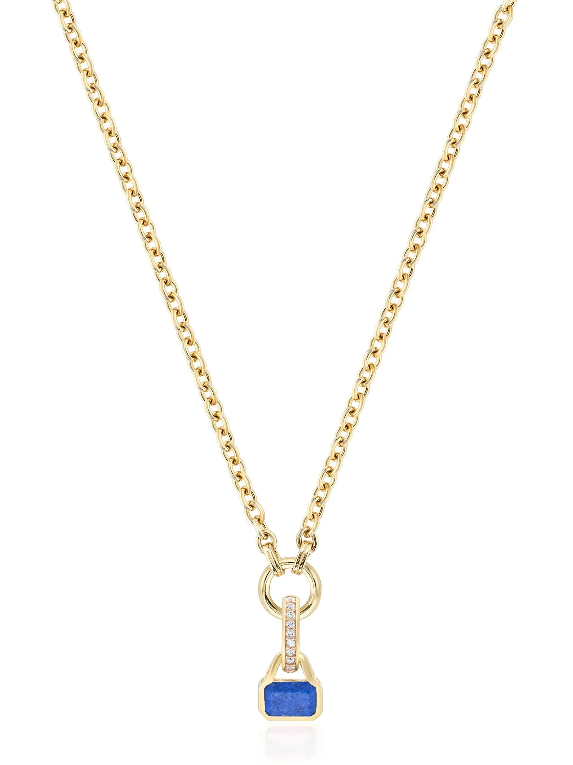 Blue Lapis charm on carrier chain