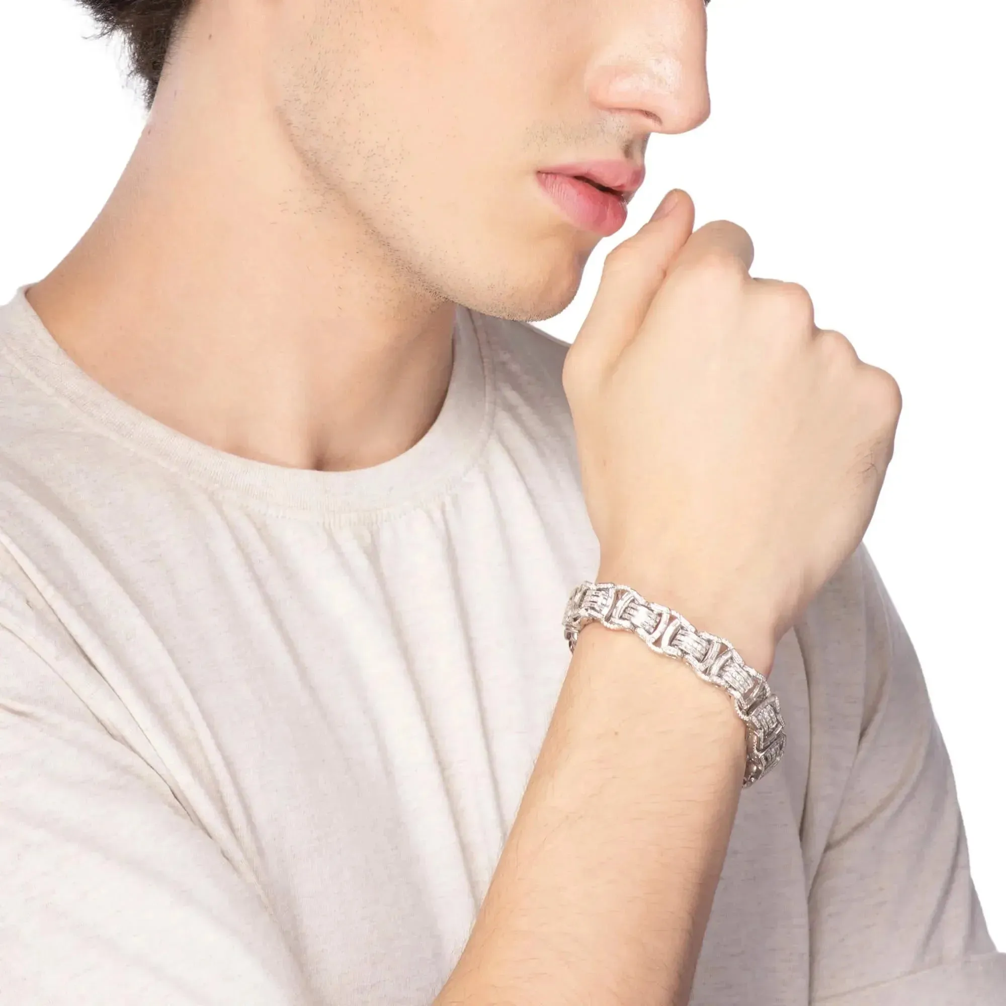 Chunky Silver CZ Bracelet