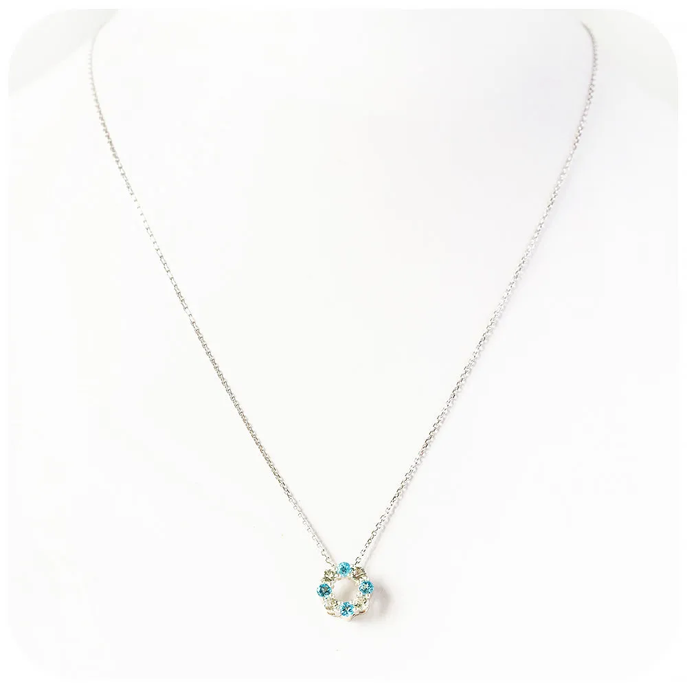 Circle of Life Necklace - Blue Topaz and Prasiolite