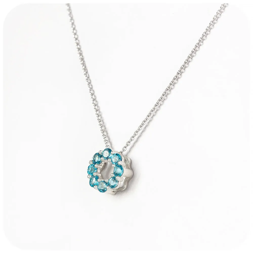 Circle of Life Necklace - London Blue Topaz