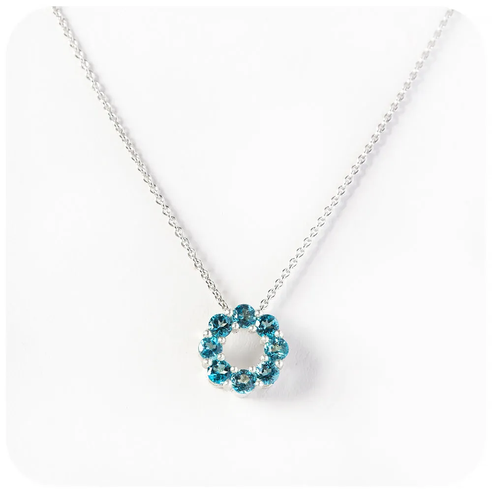 Circle of Life Necklace - London Blue Topaz