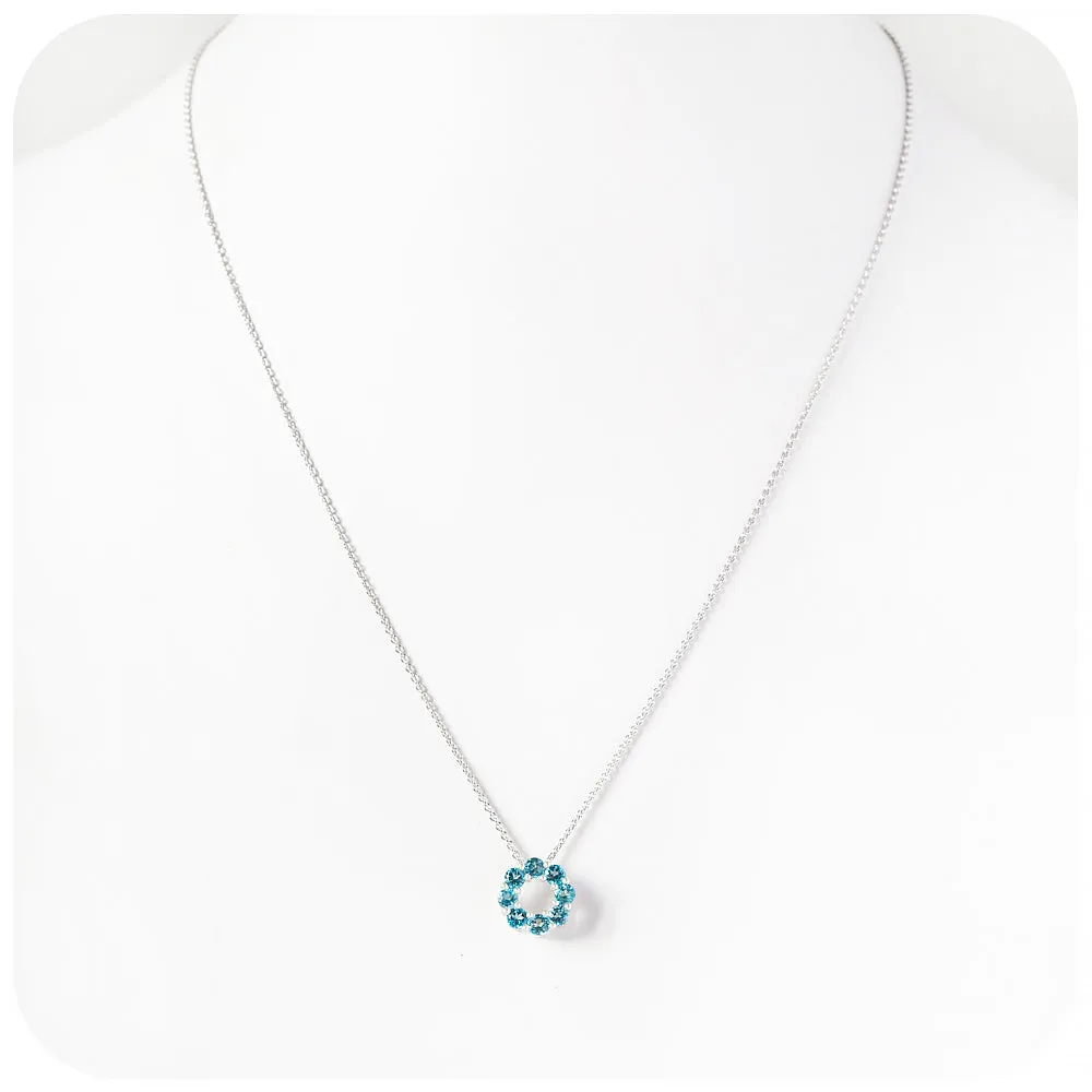 Circle of Life Necklace - London Blue Topaz