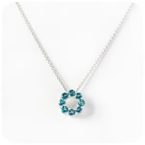 Circle of Life Necklace - London Blue Topaz