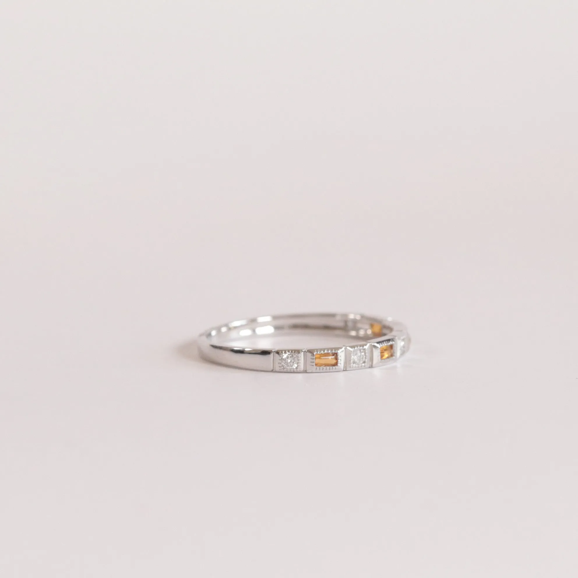 Citrine   Diamond Stackable Band