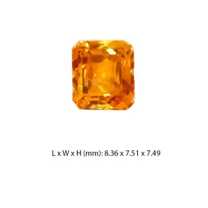 Citrine Gemstone Square Cut