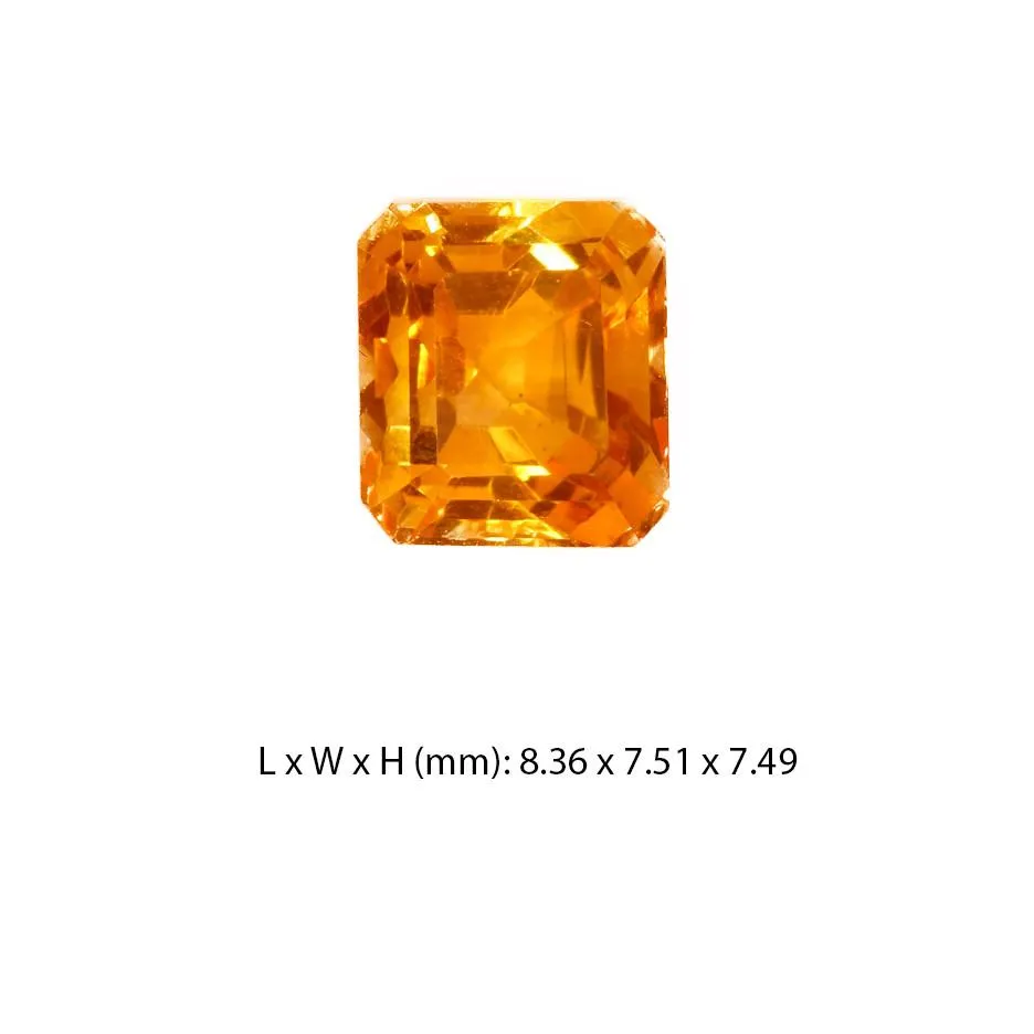 Citrine Gemstone Square Cut