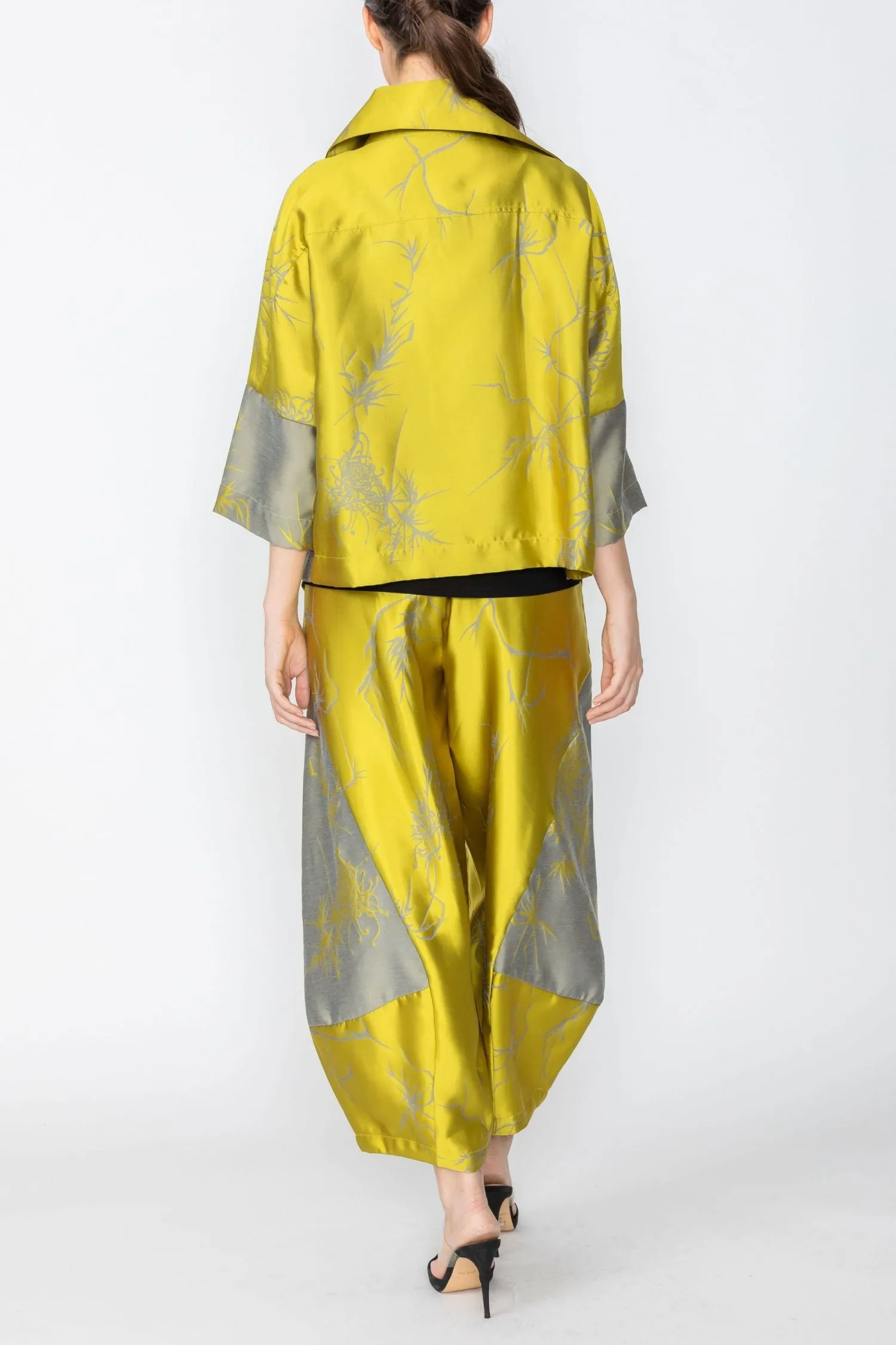 Citrine Lantern Pants With Bamboo Motif