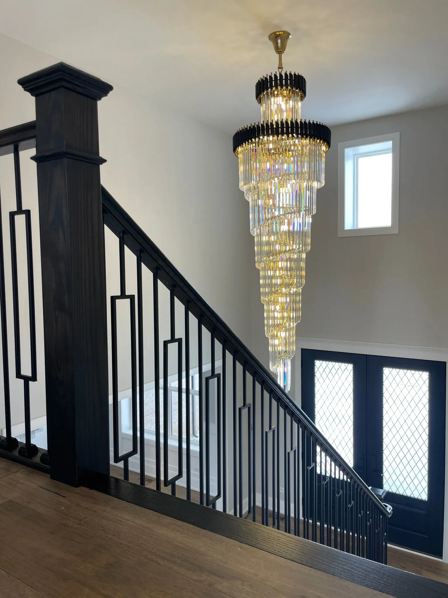 Classic Large Multi-layered Spiral Crystal Chandelier for Foyer/ Staircase