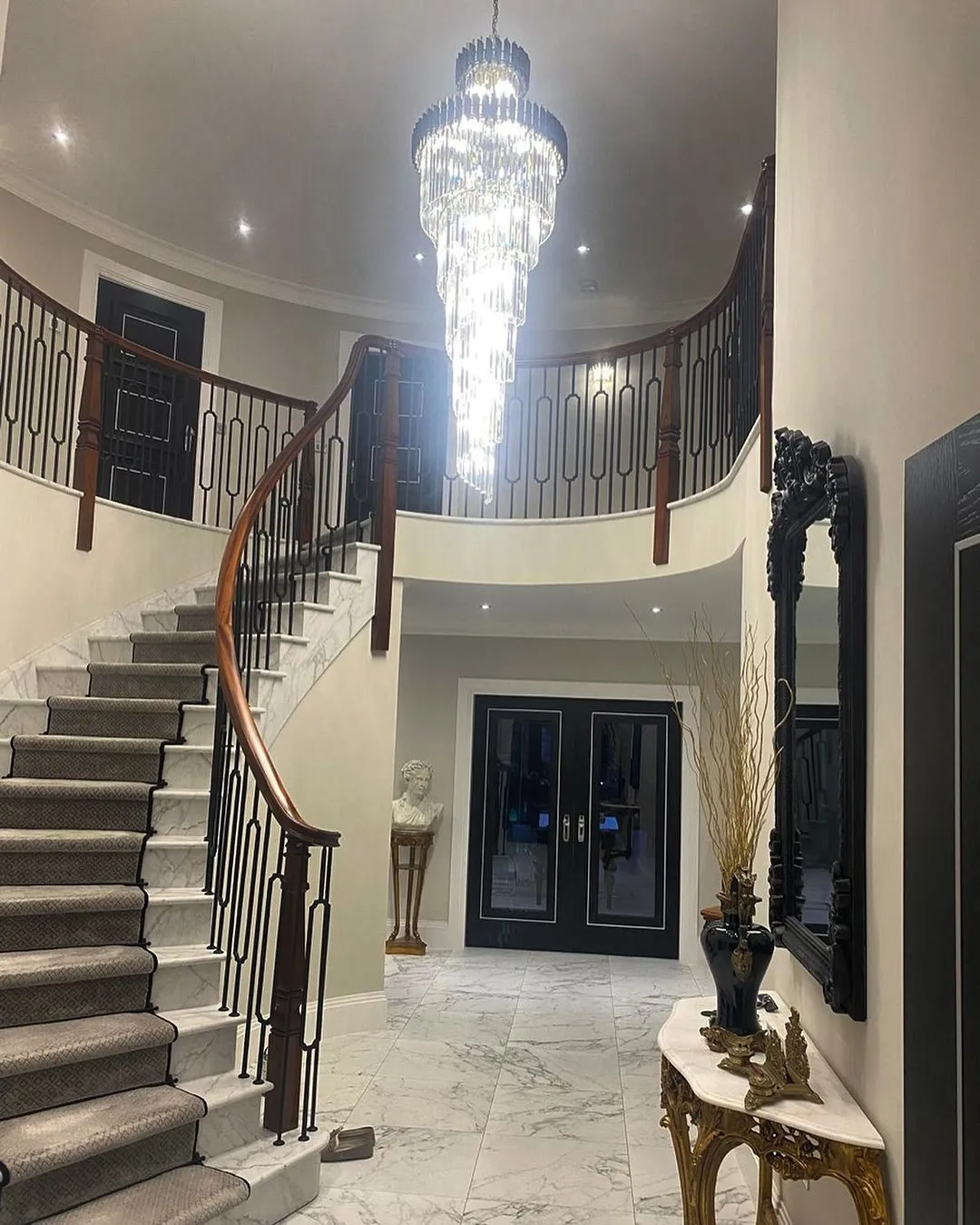 Classic Large Multi-layered Spiral Crystal Chandelier for Foyer/ Staircase