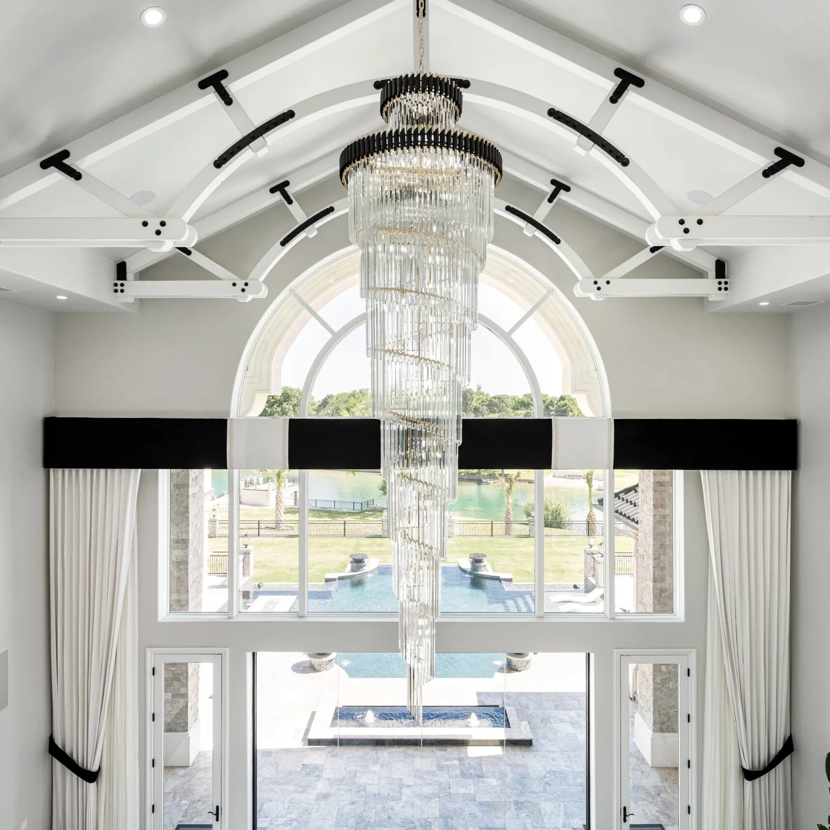 Classic Large Multi-layered Spiral Crystal Chandelier for Foyer/ Staircase
