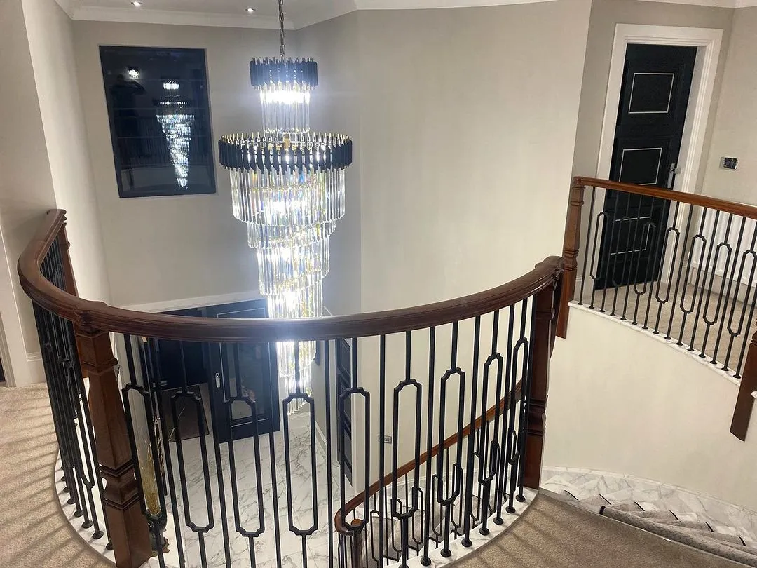 Classic Large Multi-layered Spiral Crystal Chandelier for Foyer/ Staircase