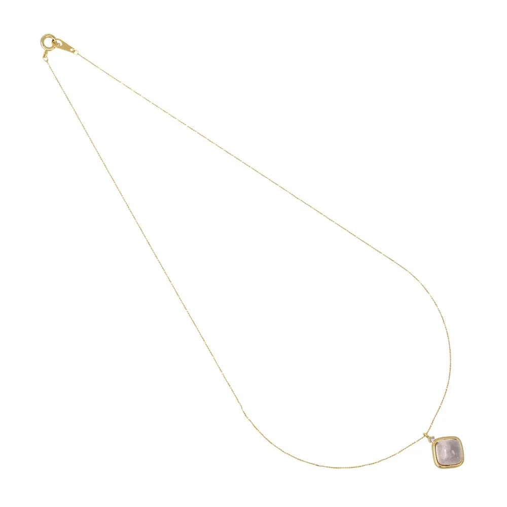 Clear Square Glass Jewel Necklace