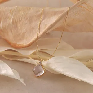 Clear Square Glass Jewel Necklace