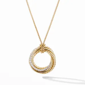 Crossover Pendant Necklace in 18K Yellow Gold with Diamonds