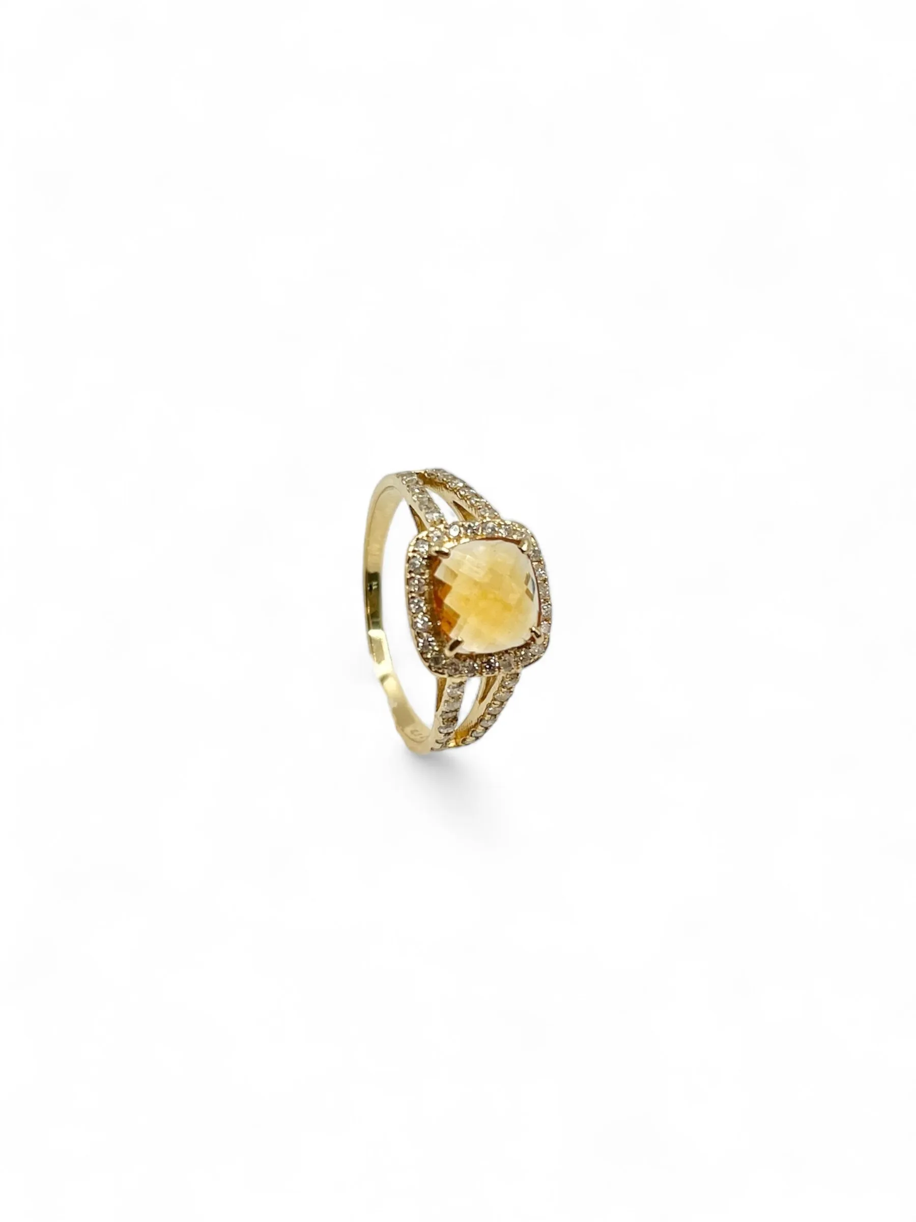 CUSHION CITRINE RING