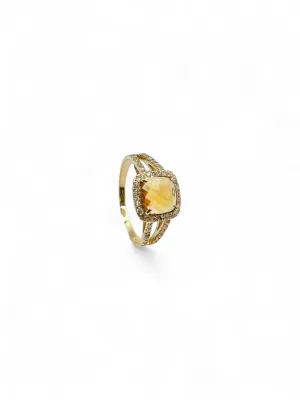 CUSHION CITRINE RING