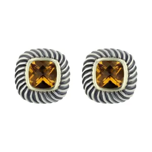 David Yurman 14K Gold Citrine Cable Earrings