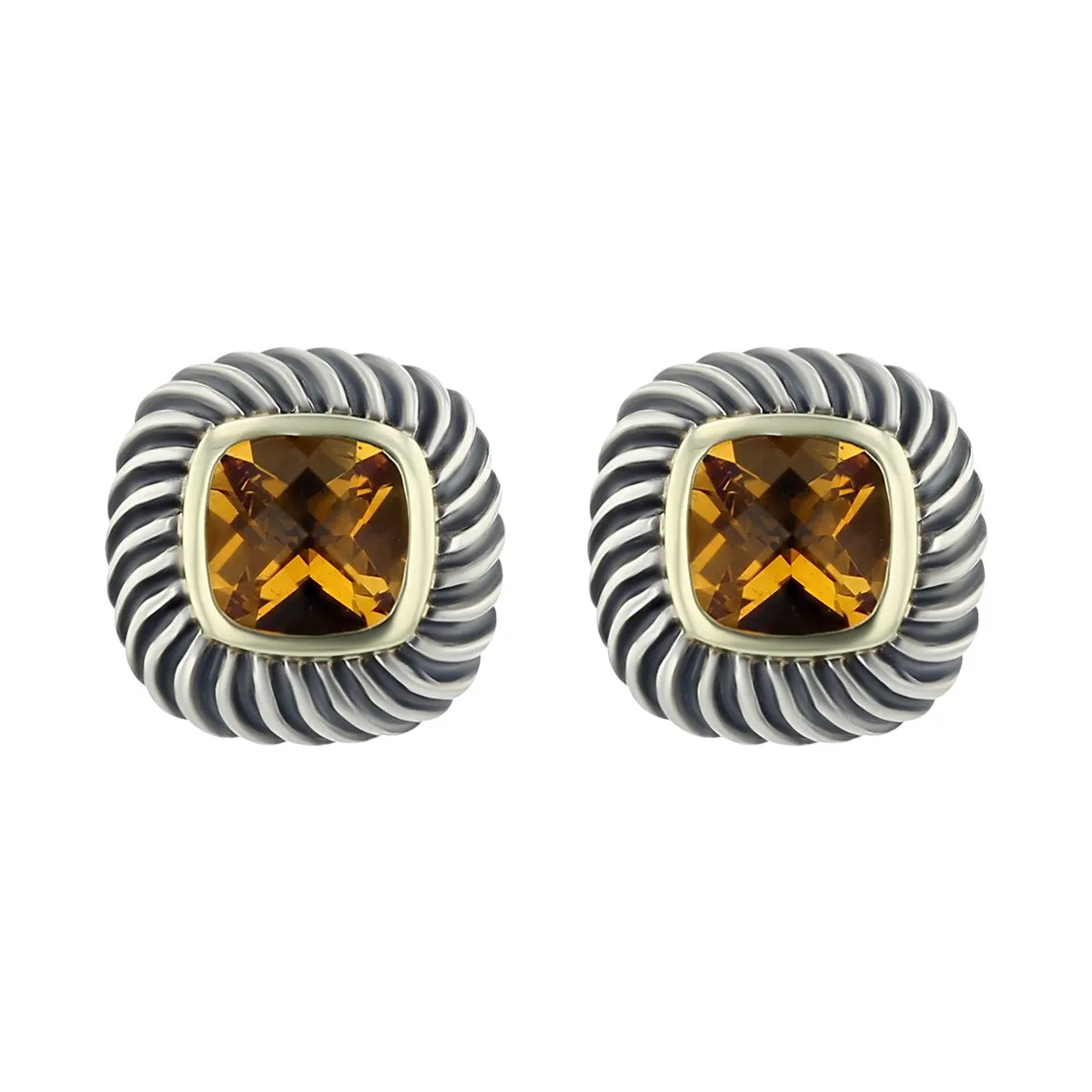David Yurman 14K Gold Citrine Cable Earrings