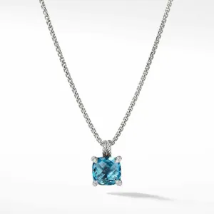 David Yurman Chatelaine Pendant Necklace with Hampton Blue Topaz and Diamonds, 11mm