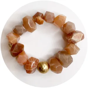 Desert Moonstone Nugget with Hammered Gold Accent