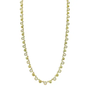 Diamond and Rose Filigree Necklace