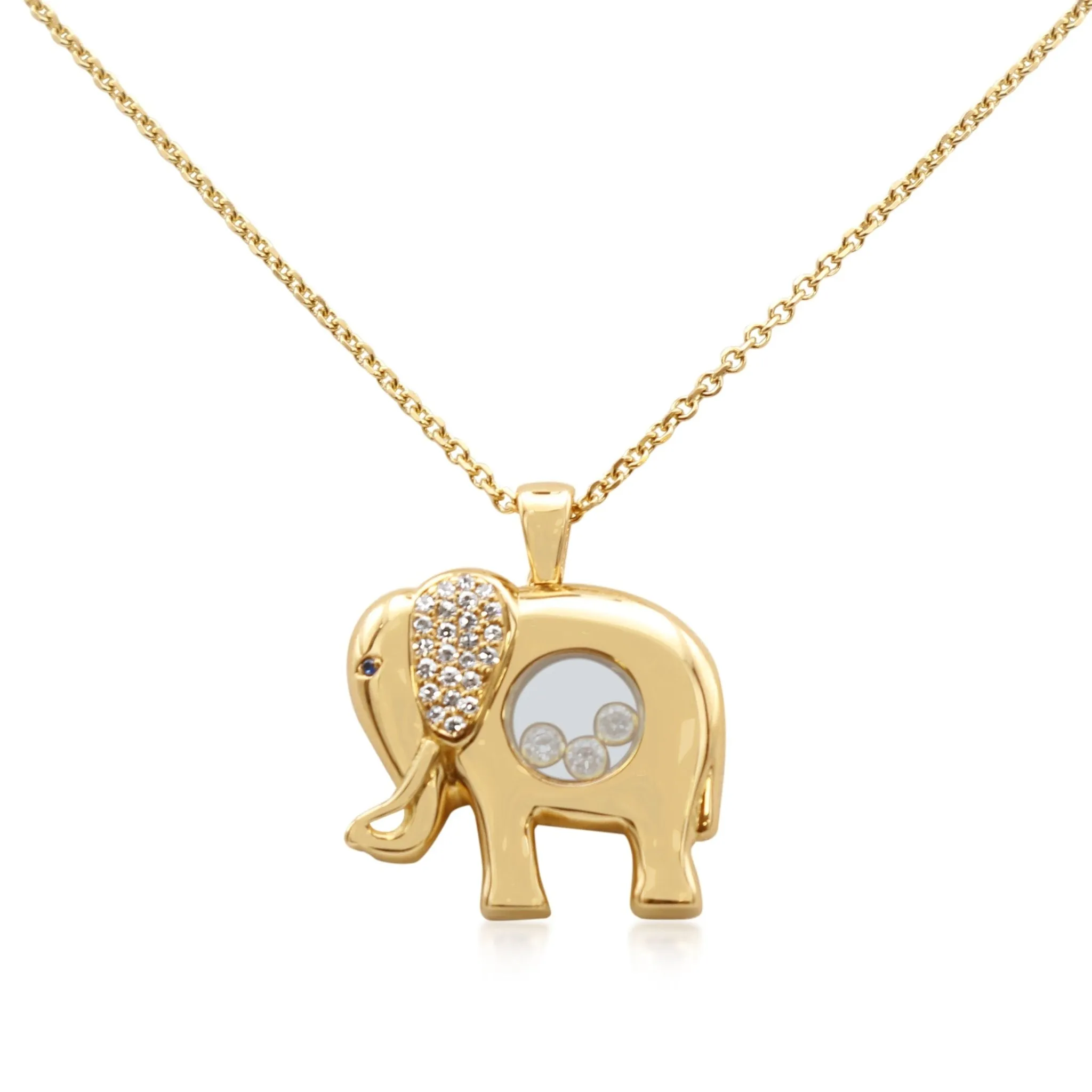 Diamond Elephant On Boodles 20" Necklace - 18ct Yellow Gold