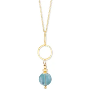 ella drop necklace with teal fluorite