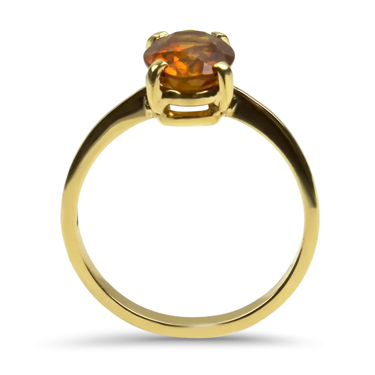 Estate 18K Yellow Gold Oval Citrine Ring
