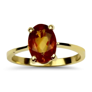 Estate 18K Yellow Gold Oval Citrine Ring