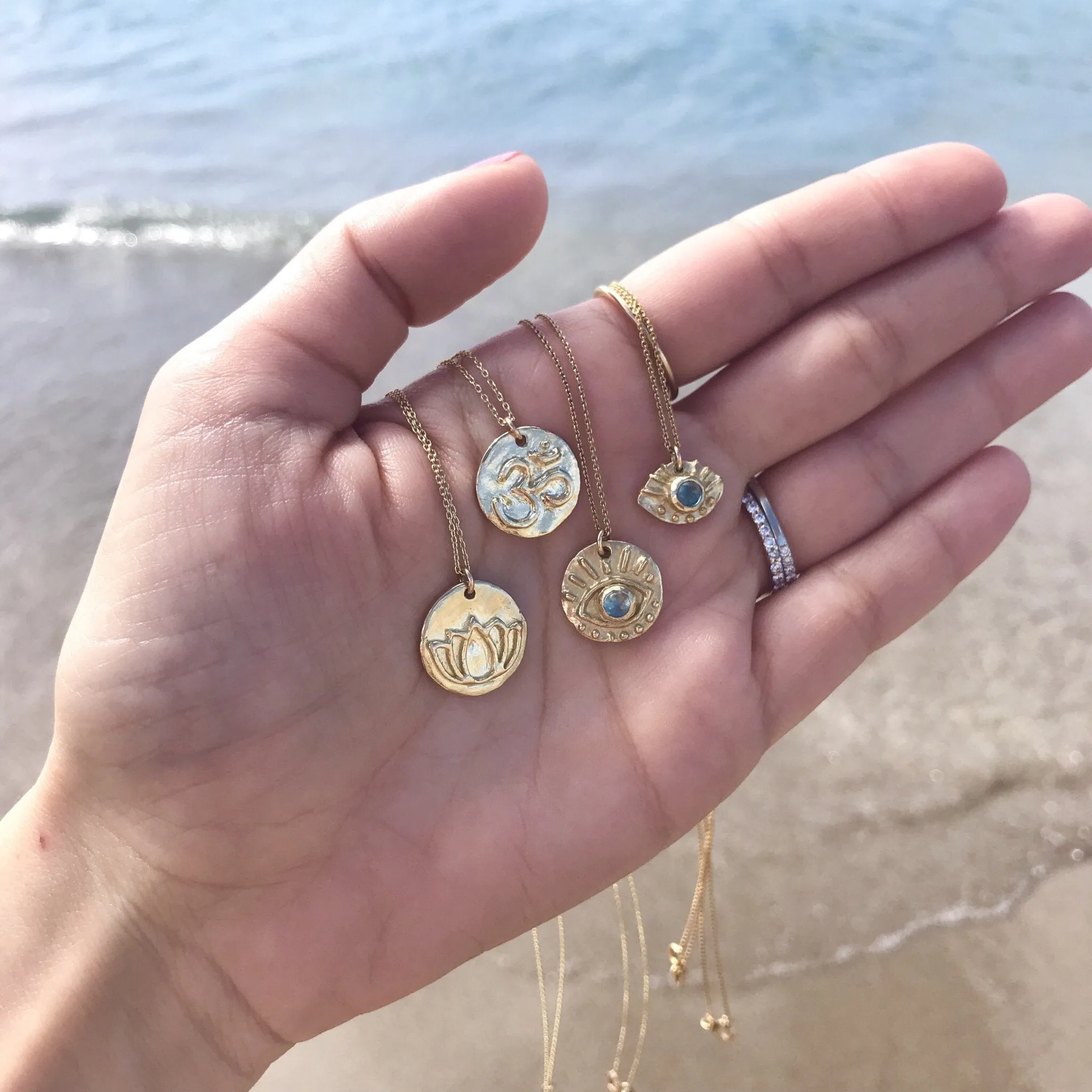 Eye of Protection Necklace | Solid 14k Gold